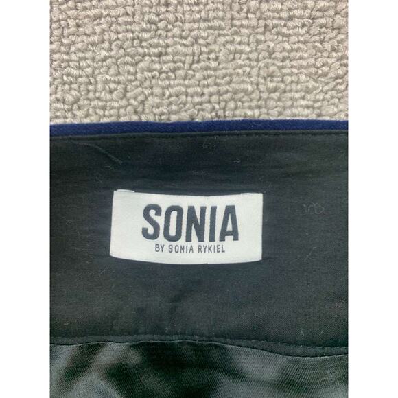 Sonia by Sonia Rykiel Womens Size 44 Blue Velvet A Line Mini Skirt Patch Pockets - Picture 3 of 7